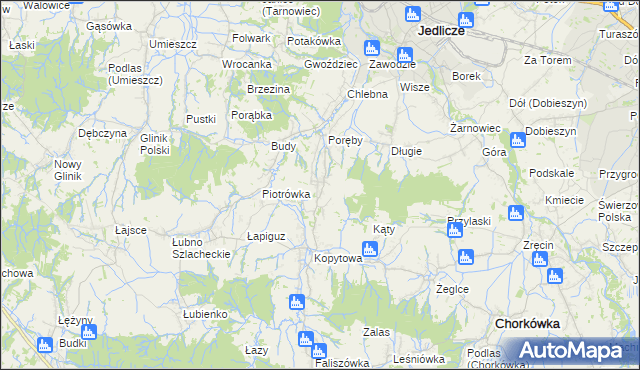 mapa Podniebyle, Podniebyle na mapie Targeo