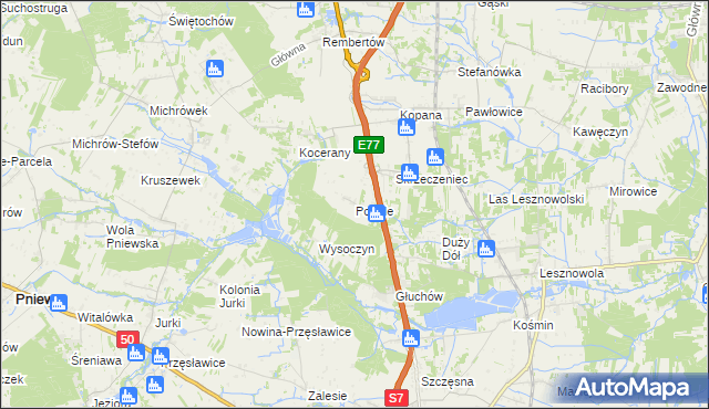 mapa Podole gmina Grójec, Podole gmina Grójec na mapie Targeo