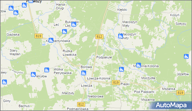 mapa Podpakule, Podpakule na mapie Targeo