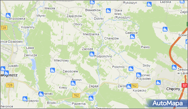 mapa Podpolichno, Podpolichno na mapie Targeo