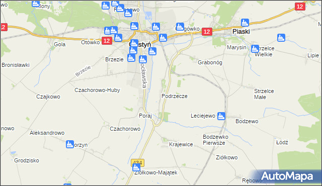 mapa Podrzecze gmina Piaski, Podrzecze gmina Piaski na mapie Targeo