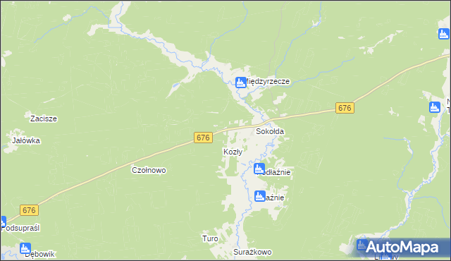 mapa Podsokołda, Podsokołda na mapie Targeo
