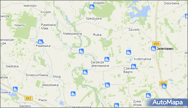 mapa Podwysokie Jeleniewskie, Podwysokie Jeleniewskie na mapie Targeo