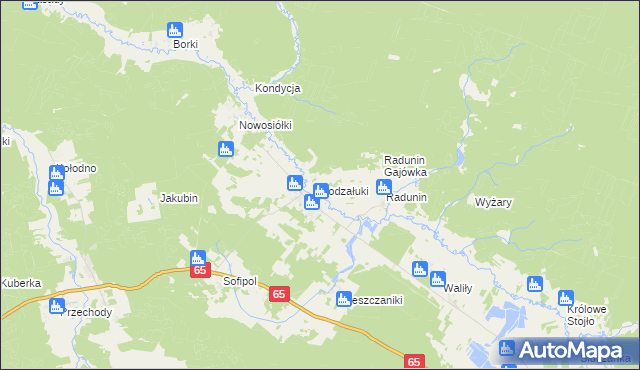 mapa Podzałuki, Podzałuki na mapie Targeo