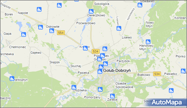 mapa Podzamek Golubski, Podzamek Golubski na mapie Targeo