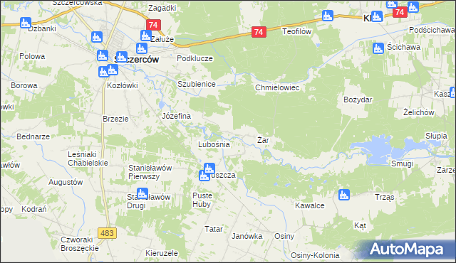 mapa Podżar, Podżar na mapie Targeo