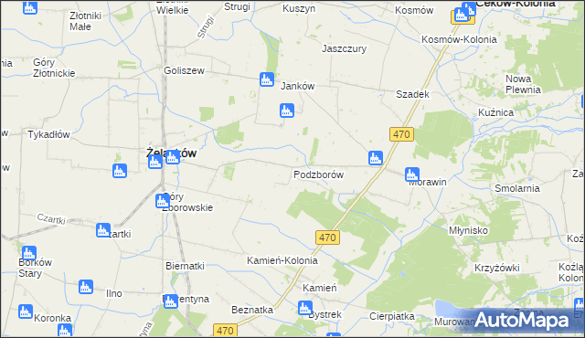 mapa Podzborów, Podzborów na mapie Targeo