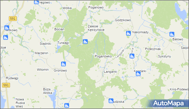 mapa Poganówko, Poganówko na mapie Targeo