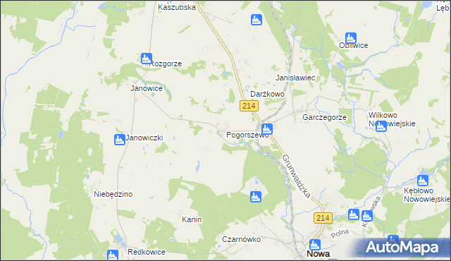 mapa Pogorszewo, Pogorszewo na mapie Targeo