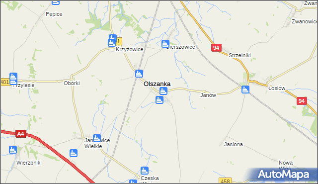 mapa Pogorzela gmina Olszanka, Pogorzela gmina Olszanka na mapie Targeo