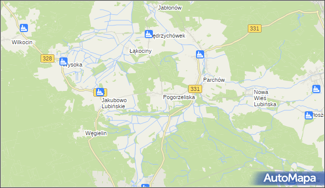 mapa Pogorzeliska, Pogorzeliska na mapie Targeo