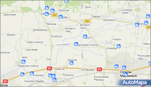 mapa Pogroszew-Kolonia, Pogroszew-Kolonia na mapie Targeo