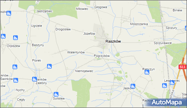 mapa Pogrzybów, Pogrzybów na mapie Targeo