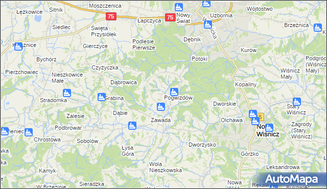 mapa Pogwizdów gmina Bochnia, Pogwizdów gmina Bochnia na mapie Targeo