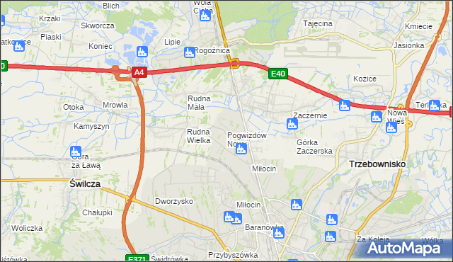 mapa Pogwizdów Nowy, Pogwizdów Nowy na mapie Targeo