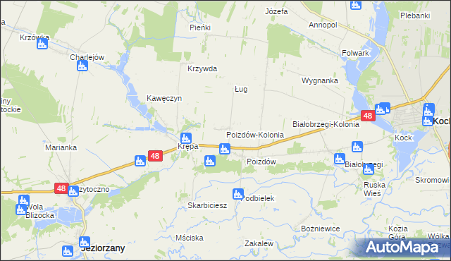 mapa Poizdów-Kolonia, Poizdów-Kolonia na mapie Targeo