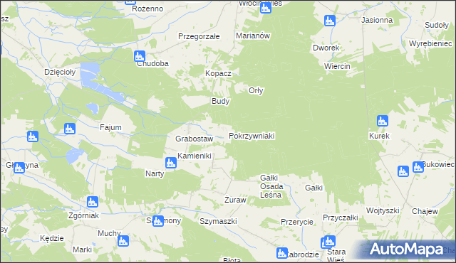 mapa Pokrzywniaki, Pokrzywniaki na mapie Targeo