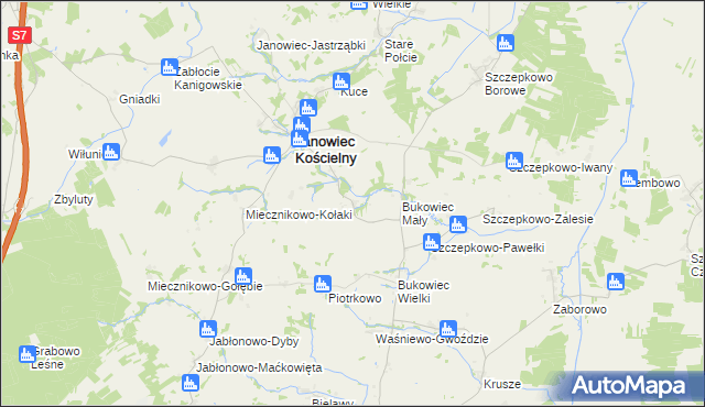 mapa Pokrzywnica Wielka, Pokrzywnica Wielka na mapie Targeo