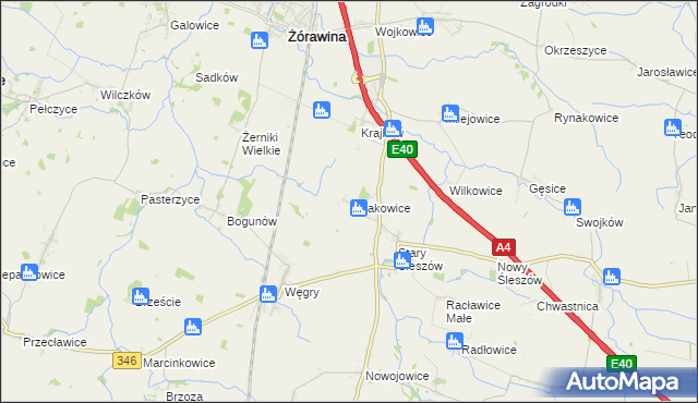 mapa Polakowice, Polakowice na mapie Targeo