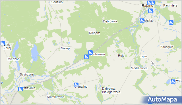 mapa Polakowo, Polakowo na mapie Targeo