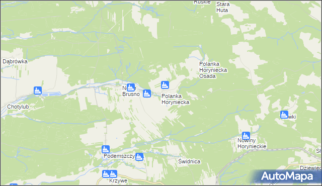 mapa Polanka Horyniecka, Polanka Horyniecka na mapie Targeo