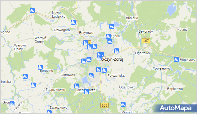 mapa Połczyn-Zdrój, Połczyn-Zdrój na mapie Targeo