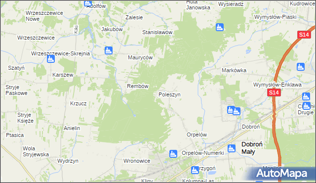 mapa Poleszyn, Poleszyn na mapie Targeo