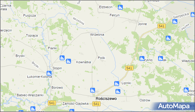 mapa Polik gmina Rościszewo, Polik gmina Rościszewo na mapie Targeo