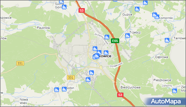 mapa Polkowice, Polkowice na mapie Targeo