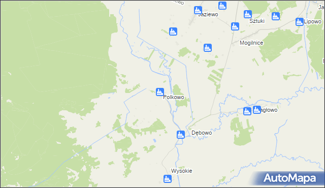 mapa Polkowo gmina Sztabin, Polkowo gmina Sztabin na mapie Targeo