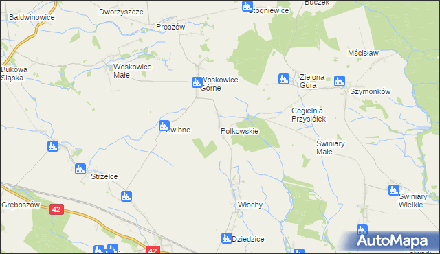 mapa Polkowskie, Polkowskie na mapie Targeo