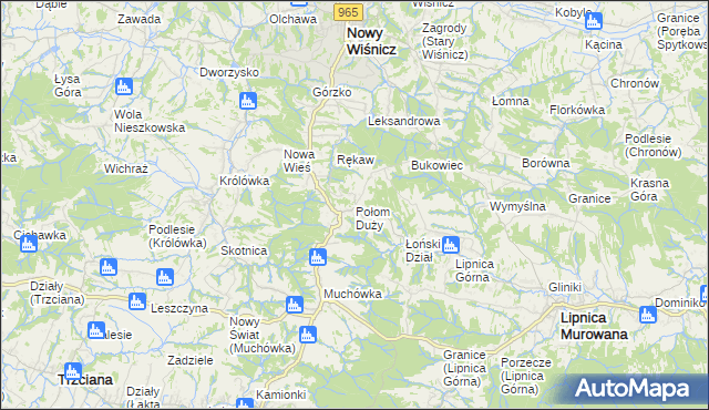 mapa Połom Duży, Połom Duży na mapie Targeo