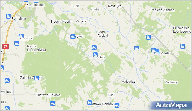 mapa Połoń, Połoń na mapie Targeo