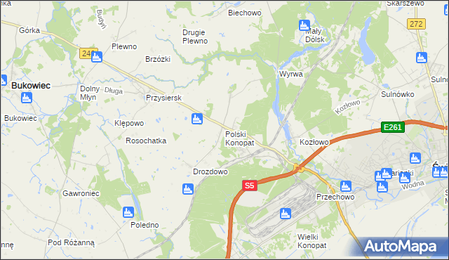 mapa Polski Konopat, Polski Konopat na mapie Targeo