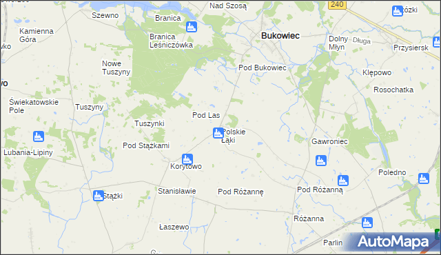 mapa Polskie Łąki, Polskie Łąki na mapie Targeo