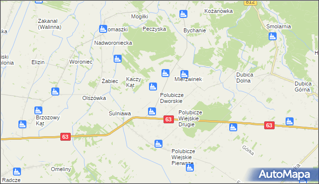 mapa Polubicze Dworskie, Polubicze Dworskie na mapie Targeo