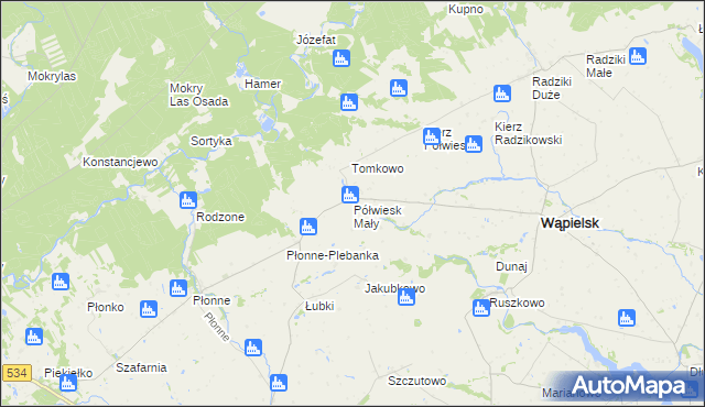 mapa Półwiesk Mały, Półwiesk Mały na mapie Targeo