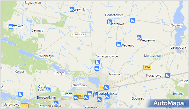 mapa Pomarzanowice, Pomarzanowice na mapie Targeo