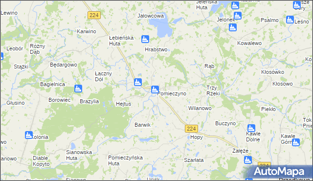 mapa Pomieczyno, Pomieczyno na mapie Targeo