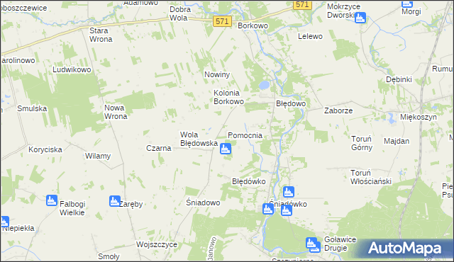 mapa Pomocnia gmina Pomiechówek, Pomocnia gmina Pomiechówek na mapie Targeo