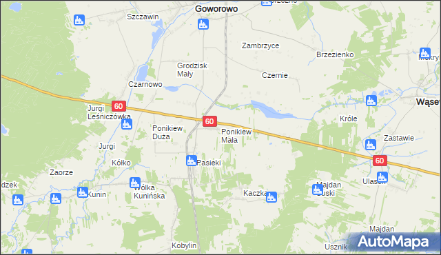 mapa Ponikiew Mała, Ponikiew Mała na mapie Targeo