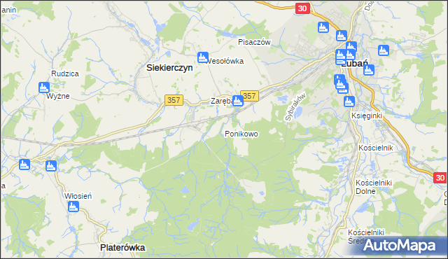 mapa Ponikowo, Ponikowo na mapie Targeo