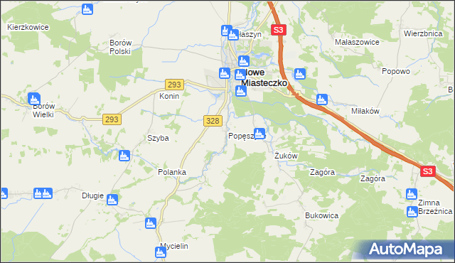 mapa Popęszyce, Popęszyce na mapie Targeo