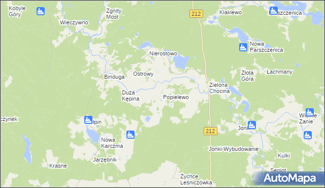 mapa Popielewo gmina Konarzyny, Popielewo gmina Konarzyny na mapie Targeo