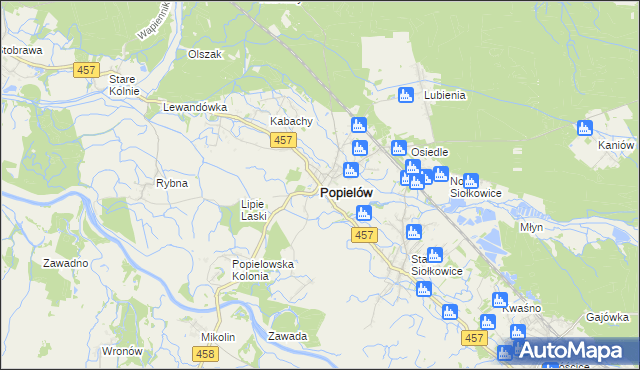 mapa Popielów powiat opolski, Popielów powiat opolski na mapie Targeo