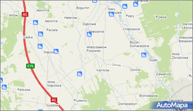 mapa Popów Głowieński, Popów Głowieński na mapie Targeo