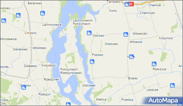 mapa Popowo gmina Kruszwica, Popowo gmina Kruszwica na mapie Targeo