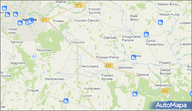 mapa Popowo-Północ, Popowo-Północ na mapie Targeo