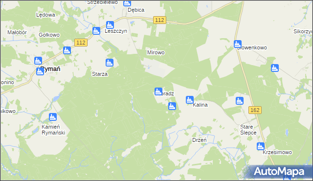 mapa Poradz gmina Sławoborze, Poradz gmina Sławoborze na mapie Targeo