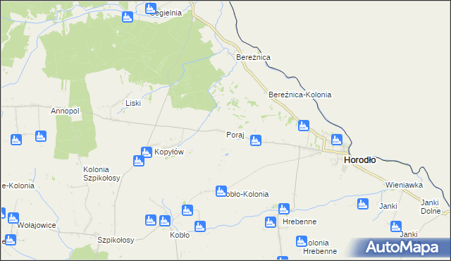 mapa Poraj gmina Horodło, Poraj gmina Horodło na mapie Targeo